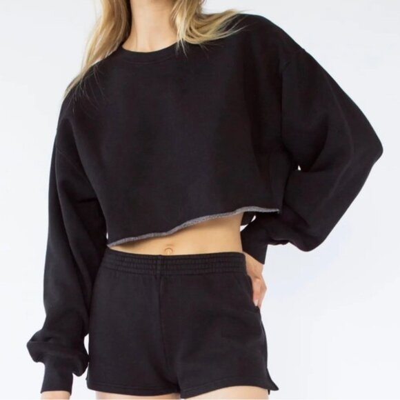 Aritzia Sweaters - Aritzia TNA Cozy AF Black Cropped Sweater
